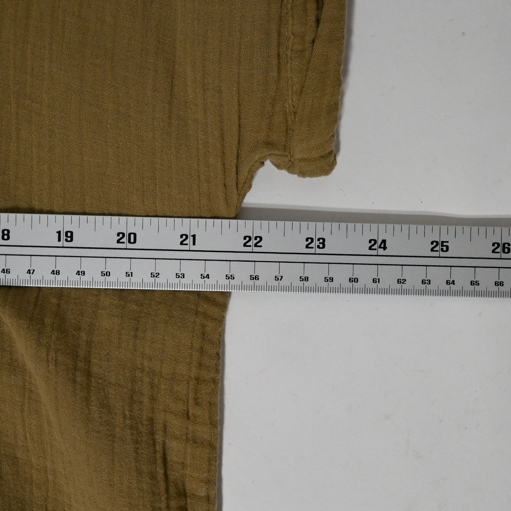 Quince 100% Organic Cotton Gauze Roll Sleeve Shirt Medium Olive Green Minimalist - Picture 5 of 6